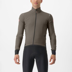 Castelli ALPHA FLIGHT ROS Men Jackets Silver Grey | UTPBHI-302