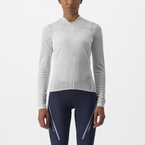 Castelli ANIMA 4 LONG SLEEVE Women Jersey White | OSMCZQ-472