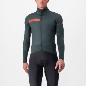 Castelli BETA RoS Men Jackets Green / Red Orange | YSQPFC-920