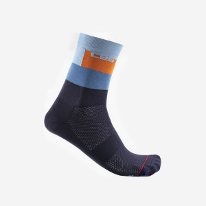 Castelli BLOCCO 15 Men Socks Blue | ZDOMWU-750