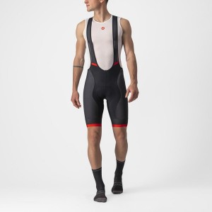 Castelli COMPETIZIONE KIT Men Bib Shorts Black / Red | OCAMFS-287