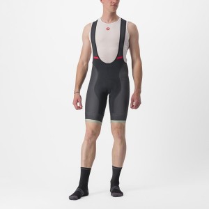 Castelli COMPETIZIONE KIT Men Bib Shorts Black / Green | UQXBTO-576