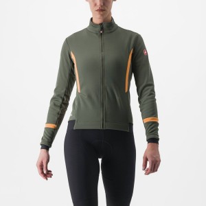 Castelli DINAMICA 2 Women Jackets Green | MCUWAL-213