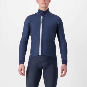 Castelli ENTRATA Men Jackets Blue / Silver | IBKHDO-237