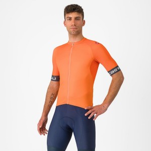 Castelli ENTRATA VI Men Jersey Orange / Dark Grey | MTFXWK-341