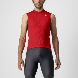 Castelli ENTRATA VI SLEEVELESS Men Jersey Red / Burgundy White | WRIFSV-413