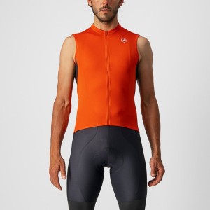 Castelli ENTRATA VI SLEEVELESS Men Jersey Red / Dark Grey / White | OYEANL-725