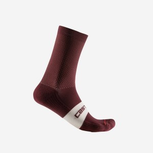 Castelli ESPRESSO 15 Men Socks Deep Burgundy | JYQWTS-764