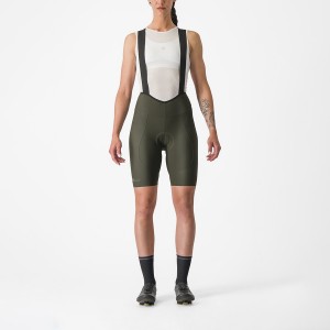 Castelli ESPRESSO W DT Women Bib Shorts Deep Green | PAKVTJ-972