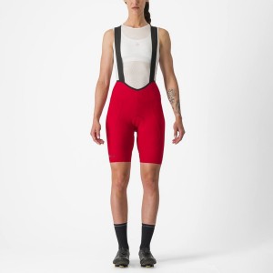 Castelli ESPRESSO W DT Women Bib Shorts Red | OGMDIX-710