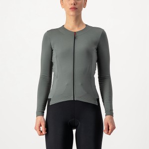 Castelli FLY LS W Women Jersey Grey | GUFQJH-413