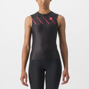 Castelli FREE 2 W TRI SINGLET Women Suits Black | JZQGCD-649