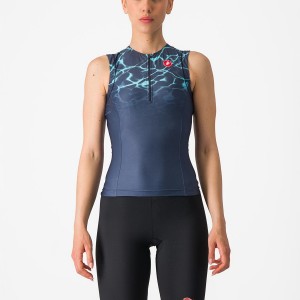 Castelli FREE 2 W TRI SINGLET Women Suits Blue / Light | ZGPYDQ-870