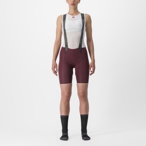 Castelli FREE AERO RC W Women Bib Shorts Deep Burgundy | VCJWRK-970