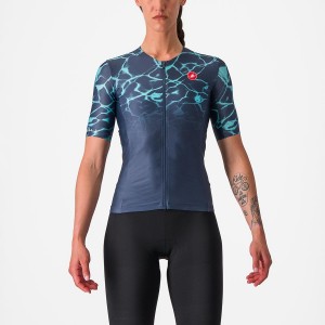 Castelli FREE SPEED 2 W RACE TOP Women Suits Blue / Light Turquoise | DLRJQP-248