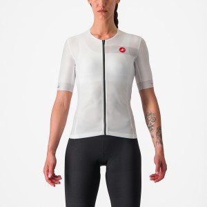 Castelli FREE SPEED 2 W RACE TOP Women Suits White / Black | DKABFC-983