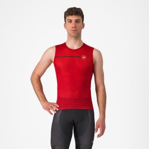 Castelli INSIDER SLEEVELESS Men Jersey Dark Red | FQXTLW-672