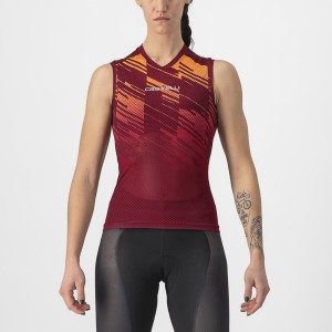 Castelli INSIDER W SLEEVELESS Women Jersey Burgundy | IXWGSO-267