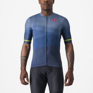 Castelli ORIZZONTE Men Jersey Blue / Light Grey Blue | VPOADZ-893