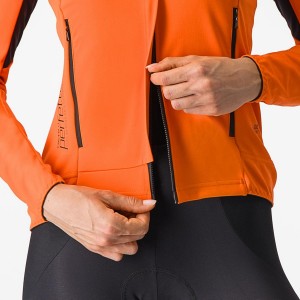 Castelli PERFETTO RoS 2 W Women Jackets Red Orange / Black | RWBLEJ-093