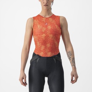 Castelli PRO MESH 4 W SLEEVELESS Women Base Layer Orange | ZUOGEH-107