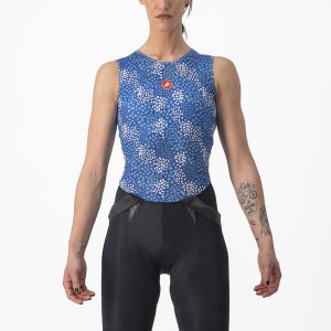 Castelli PRO MESH 4 W SLEEVELESS Women Base Layer Blue | YZMRFD-864