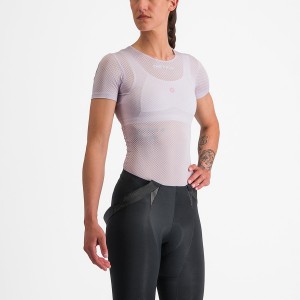 Castelli PRO MESH W SHORT SLEEVE Women Base Layer Purple White | FYLRXI-013