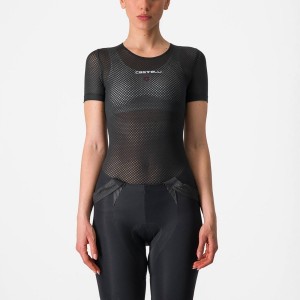 Castelli PRO MESH W SHORT SLEEVE Women Base Layer Black | FKMUXB-047