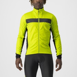 Castelli RADDOPPIA 3 Men Jackets Light Green / Black | KOHEMR-198