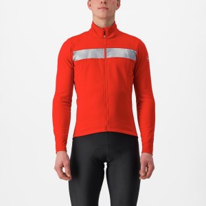 Castelli RADDOPPIA 3 Men Jackets Red / Silver | ZIDMQW-256