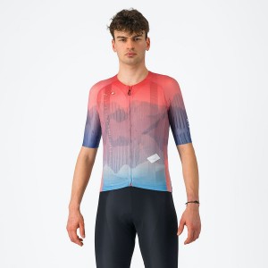 Castelli R-A/D Men Jersey Multicolor Pink / Blue | YLTFZH-836