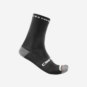 Castelli ROSSO CORSA PRO 15 Men Socks Black | QFGHOM-635