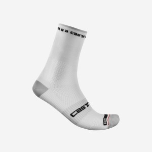 Castelli ROSSO CORSA PRO 15 Men Socks White | ADSLFQ-637