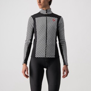 Castelli SFIDA 2 FZ Women Jersey Black / White | UXGDBN-158