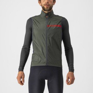 Castelli SQUADRA STRETCH Men Vest Green / Dark Grey | LSITGA-136