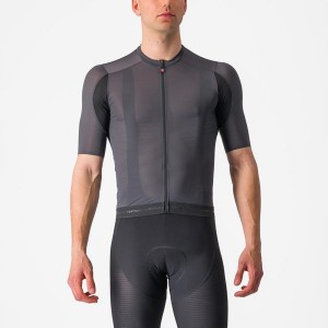 Castelli SUPERLEGGERA 3 Men Jersey Dark Grey | HPCNTY-621