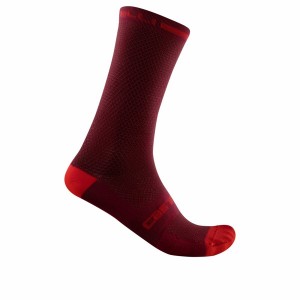 Castelli SUPERLEGGERA T 18 Men Socks Burgundy | EQPLUR-427