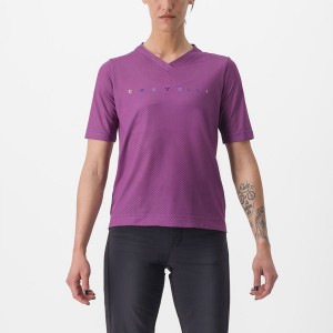 Castelli TRAIL TECH 2 W TEE Women Jersey Purple | QIFMXK-329