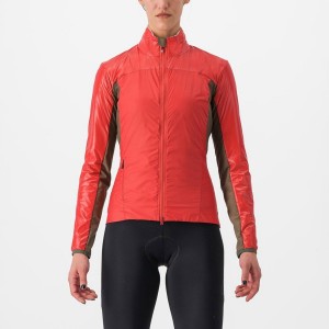 Castelli UNLIMITED 2 W PUFFY Women Jackets Red / Silver Grey | BINKTD-320