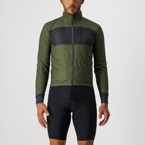 Castelli UNLIMITED PUFFY Men Jackets Light Green / Dark Grey | KNIZLH-312