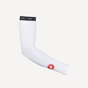 Castelli UPF 50 + LIGHT ARM SLEEVES Men Arm Warmer White | IYXVMC-198