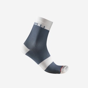 Castelli VELOCISSIMA 12 Women Socks Light Grey Blue / White | XQBZTY-645