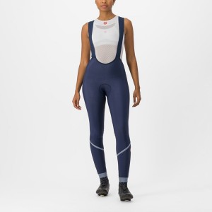 Castelli VELOCISSIMA DT Women Bib Tights Blue / Silver | GUXLPJ-084