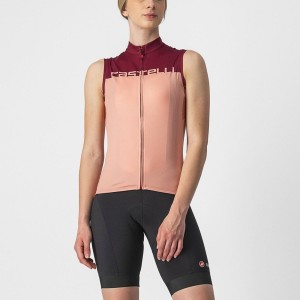 Castelli VELOCISSIMA SLEEVELESS Women Jersey Pink / Burgundy | QIWHPO-152