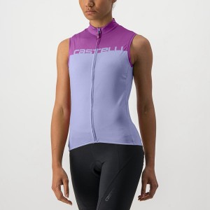 Castelli VELOCISSIMA SLEEVELESS Women Jersey Purple White | PZQJIR-642