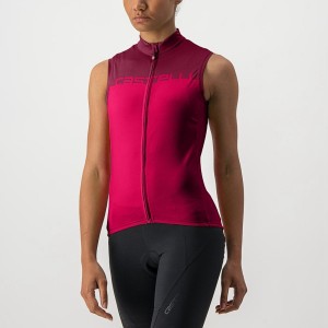 Castelli VELOCISSIMA SLEEVELESS Women Jersey Red / Burgundy | FSHNDG-901