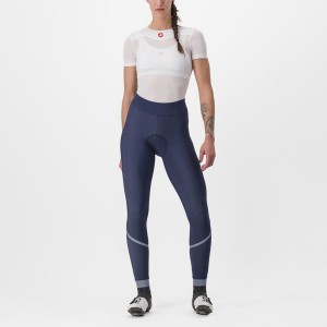 Castelli VELOCISSIMA THERMAL Women Leggings Blue / Silver | FIQODZ-036