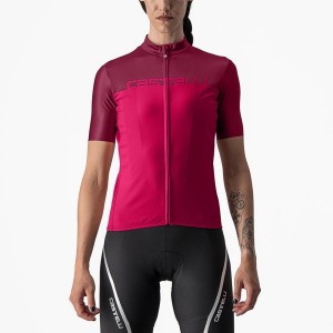 Castelli VELOCISSIMA Women Jersey Red / Burgundy | BEJDCH-642