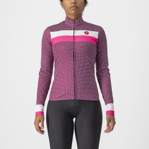 Castelli VOLARE LS Women Jersey White / Pink | YIVPKF-932