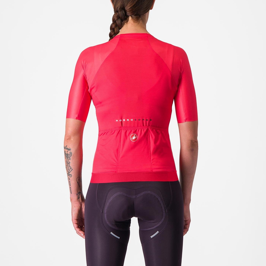 Castelli AERO PRO 7.0 W Women Jersey Red | LVXMHG-714